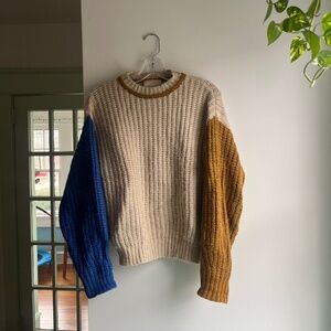 Paloma Wool color block pull over Sweater- Sz Small